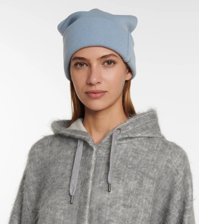 Shop Brunello Cucinelli Embellished Cashmere Beanie In Blue