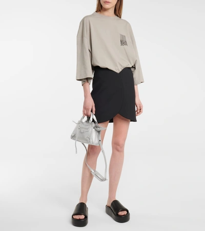 Balenciaga Rise Logo-print Leather Platform Slides In Black