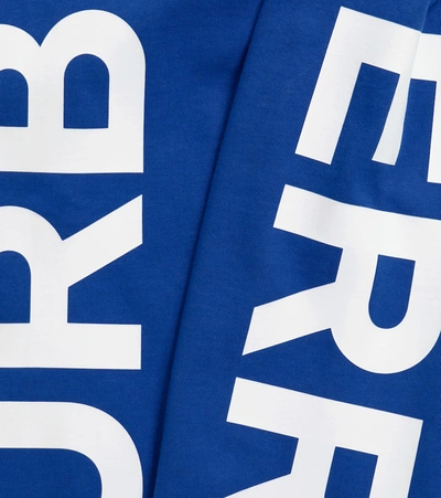 Shop Burberry Logo Cotton Sweatpants In Blue
