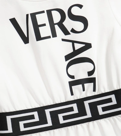 Shop Versace Baby Cotton-blend Dress In Bianco+nero