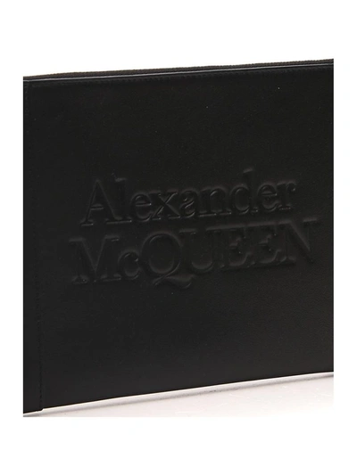 Shop Alexander Mcqueen Signature Zipper Pouch In Black