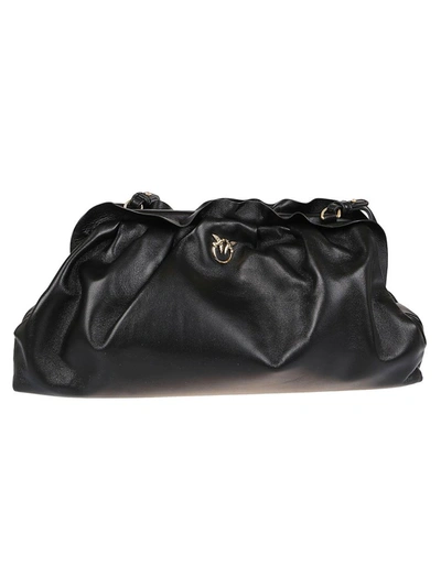 Shop Pinko Maxi Chain Clutch Bag In Black