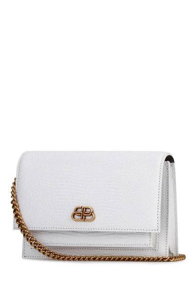 Shop Balenciaga Sharp Embossed Clutch Bag In White