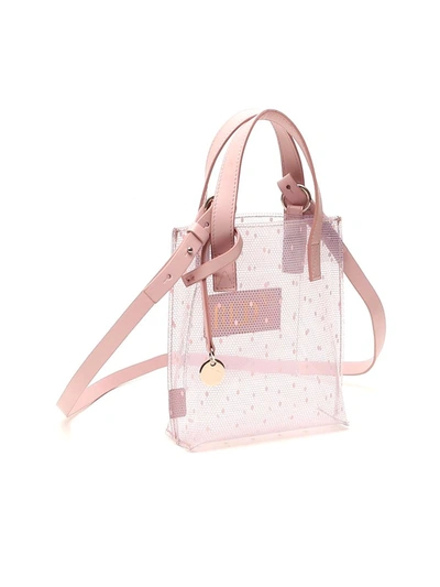 Shop Red Valentino Redvalentino Point D'esprit Small Tote Bag In Transparent