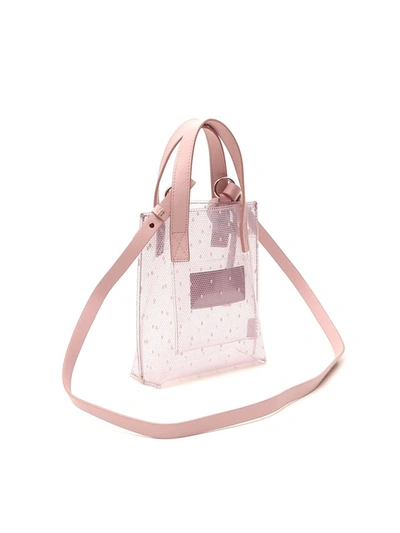 Shop Red Valentino Redvalentino Point D'esprit Small Tote Bag In Transparent