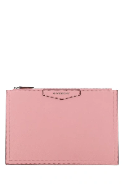 Shop Givenchy Antigona Zipped Clutch Bag In Pink