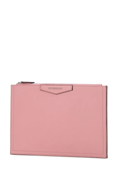 Shop Givenchy Antigona Zipped Clutch Bag In Pink