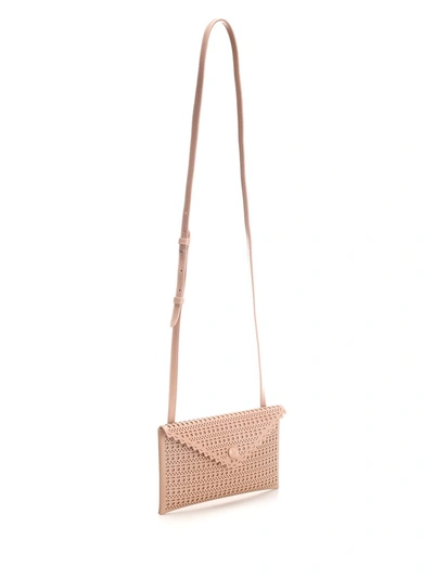 Shop Alaïa Louise 20 Clutch Bag In Beige