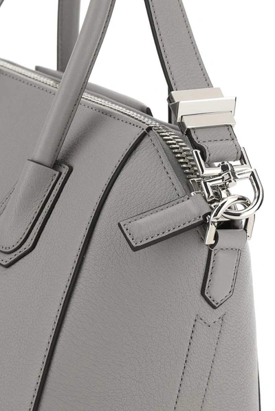 Shop Givenchy Antigona Small Tote Bag In Grey