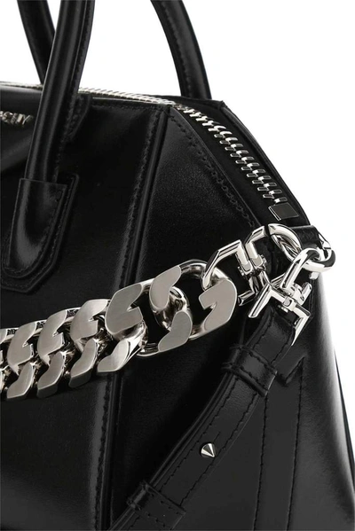 Shop Givenchy Antigona Chain Mini Tote Bag In Black