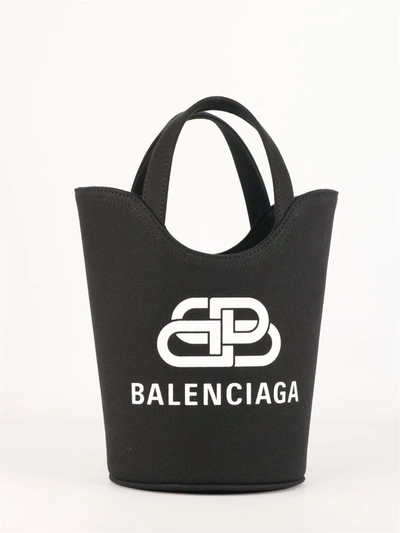 Shop Balenciaga Wave Xs Tote Bag In Black