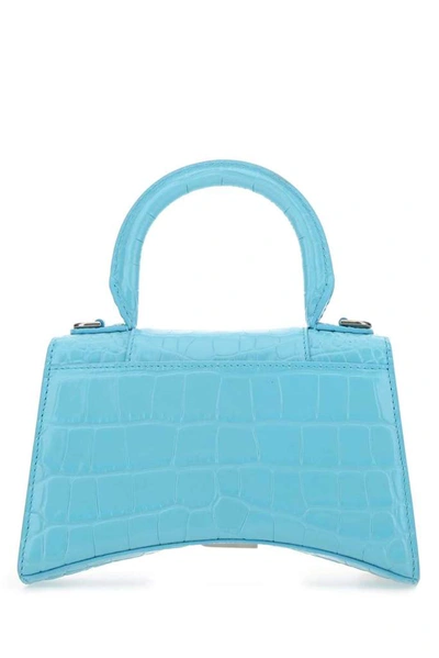 Shop Balenciaga Hourglass Xs Top Handle Bag In Blue