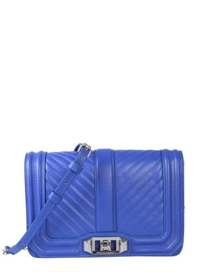 Shop Rebecca Minkoff Love Quilted Shoulder Bag In Blue