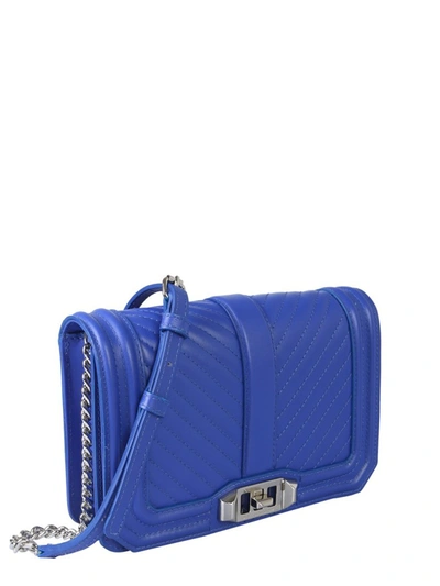 Shop Rebecca Minkoff Love Quilted Shoulder Bag In Blue