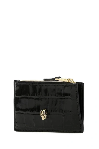 Shop Alexander Mcqueen Skull Zipped Cardholder In Black