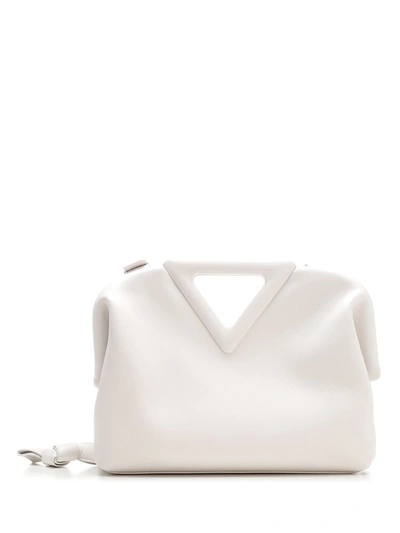 Shop Bottega Veneta Point Medium Top Handle Bag In White