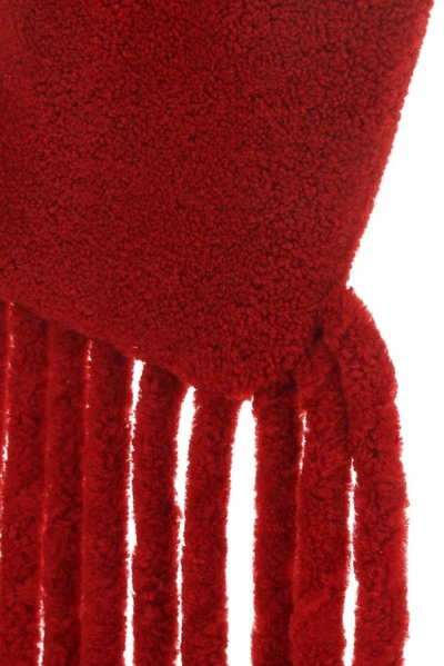 Shop Bottega Veneta The Fringe Pouch Shoulder Bag In Red