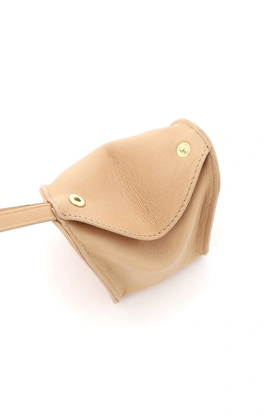 Shop Lemaire Buttoned Strap Purse In Beige