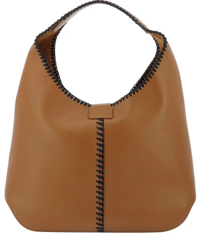 Shop Ferragamo Salvatore  Gancini Hobo Small Shoulder Bag In Brown