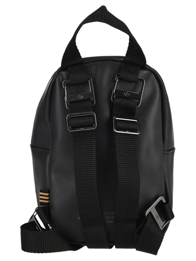 Shop Adidas Originals Logo Printed Mini Backpack In Black