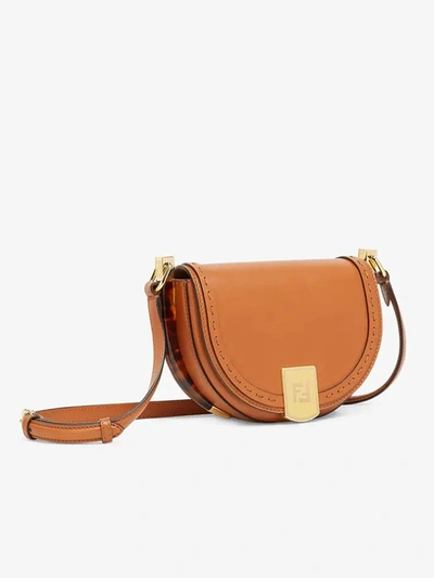 Shop Fendi Moonlight Satchel Bag In Brown