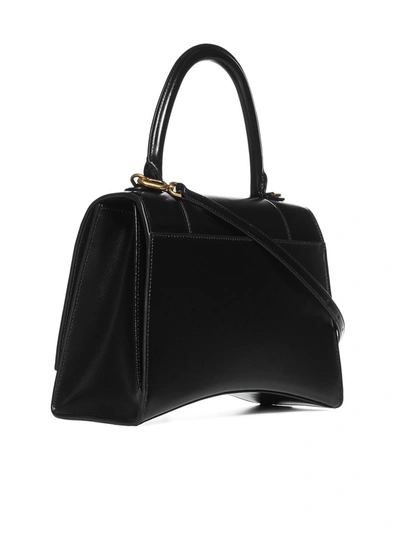 Shop Balenciaga Hourglass Medium Top Handle Bag In Black
