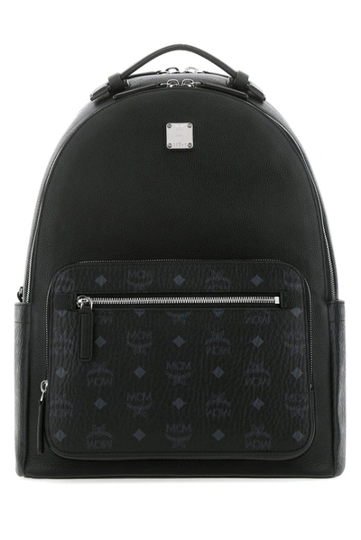 Shop Mcm Stark Logo Backpack In Black