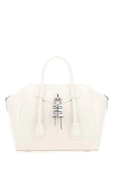 Shop Givenchy Antigona Mini Lock Tote Bag In White