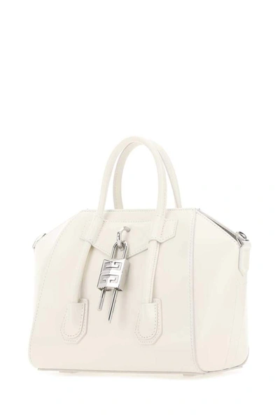 Shop Givenchy Antigona Mini Lock Tote Bag In White