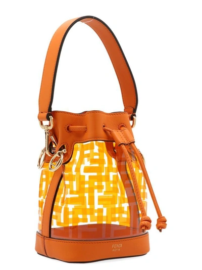 Shop Fendi Mon Trésor Mini Bucket Bag In Orange