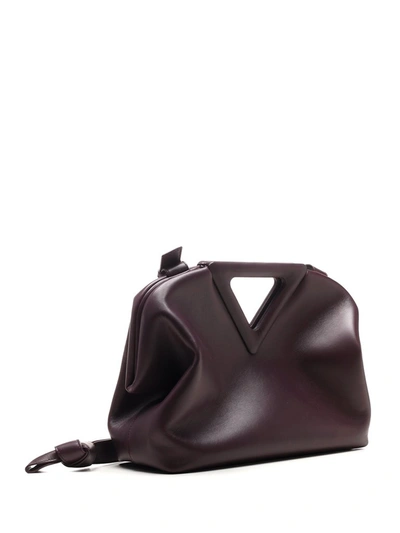 Shop Bottega Veneta Medium Point Top Handle Bag In Purple