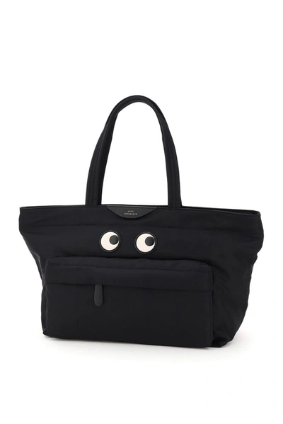 Shop Anya Hindmarch Eyes Top Handle Tote Bag In Black
