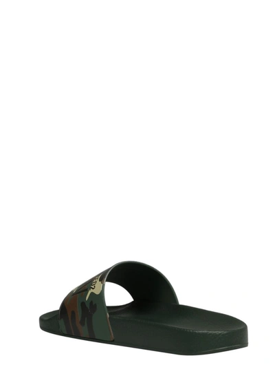 Shop Dsquared2 Icon Camouflage Print Slides In Green