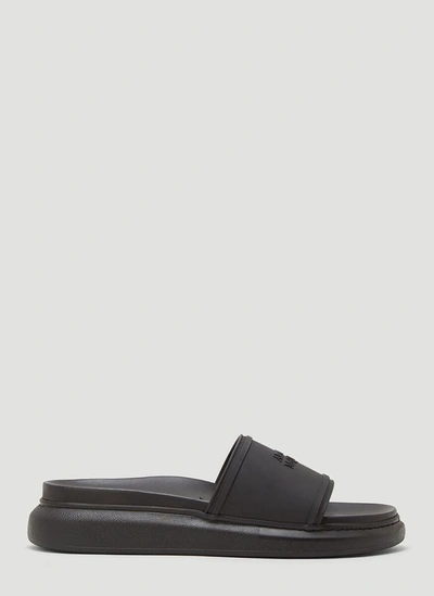 Shop Alexander Mcqueen Logo Embossed Hybrid Signature Sandals In Black