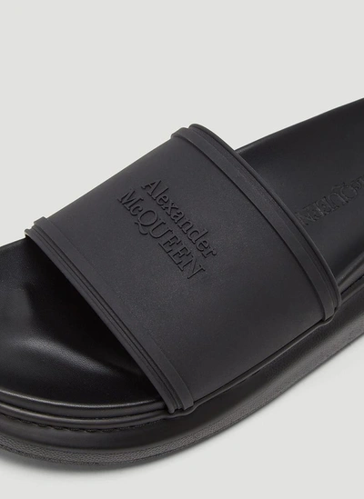 Shop Alexander Mcqueen Logo Embossed Hybrid Signature Sandals In Black