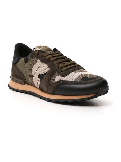 Shop Valentino Camouflage Rockrunner Sneakers In Multi