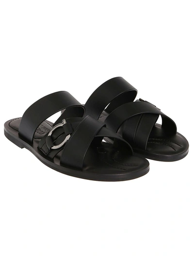 Shop Ferragamo Salvatore  Almeria Strapped Sandals In Black