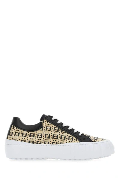 Shop Fendi Ff Woven Sneakers In Multi