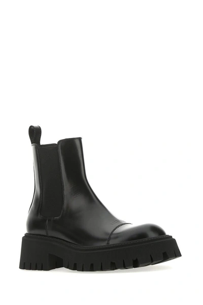 Shop Balenciaga Tractor Chelsea Boots In Black