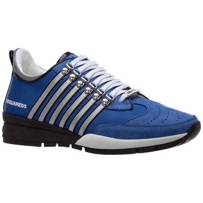 Dsquared2 Men's Shoes Leather Trainers Sneakers 251 In Blue | ModeSens