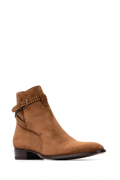 Shop Saint Laurent Wyatt Ankle Boots In Brown