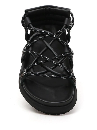 Shop Sacai Rope Strap Sandals In Black