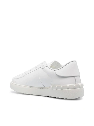 Shop Valentino Garavani Rockstud Open Vltn Print Sneakers In White