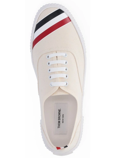 Shop Thom Browne Heritage Rwb Stripe Sneakers In White