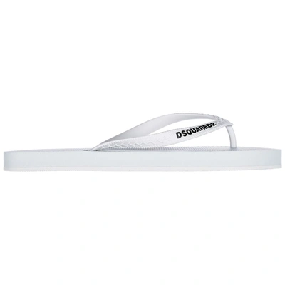 Shop Dsquared2 Logo Thong Sandals In White