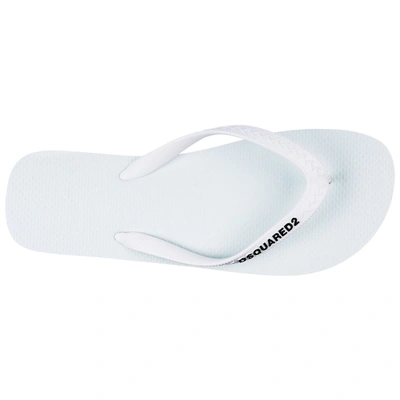 Shop Dsquared2 Logo Thong Sandals In White