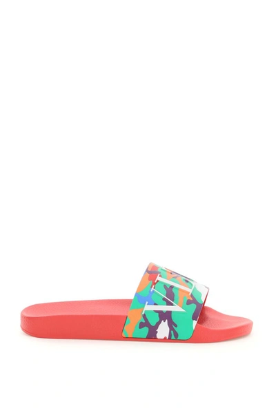 Shop Valentino Camou7 Slide Sandals In Multi