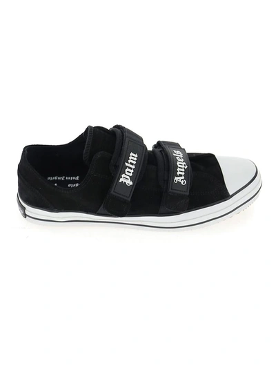 Shop Palm Angels Logo Velcro Strap Sneakers In Black