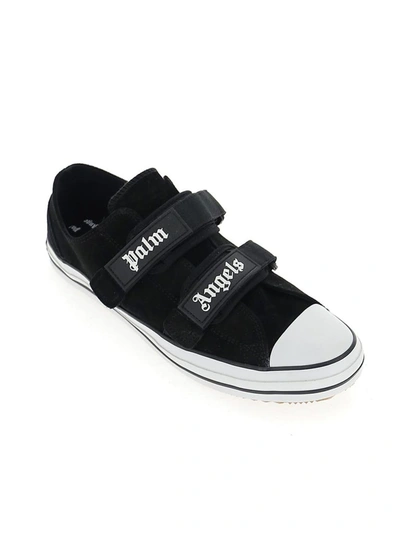 Shop Palm Angels Logo Velcro Strap Sneakers In Black