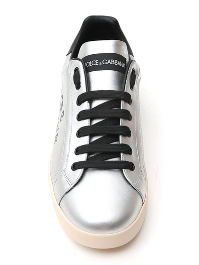 Shop Dolce & Gabbana Portofino Sneakers In Silver